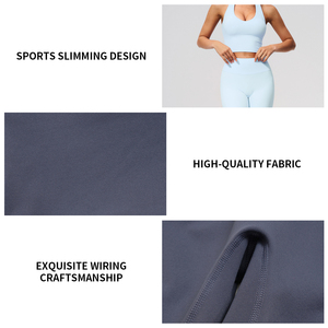 Conjunto <span class=keywords><strong>de</strong></span> Yoga Personalizado para Mujer, Nuevo, <span class=keywords><strong>de</strong></span> Cintura Alta, Efecto Levanta Glúteos, Control <span class=keywords><strong>de</strong></span> Abdomen, Secado Rápido, MOQ Bajo - Product Image 4