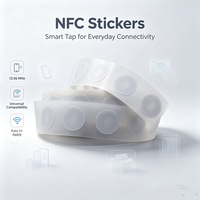 Etiqueta NFC Redonda de 25MM al por Mayor, 213 215 216 13.56MHz ISO14443A, Etiqueta RFID Pasiva, Etiqueta Adhesiva para Compartir en Redes Sociales desde el Teléfono