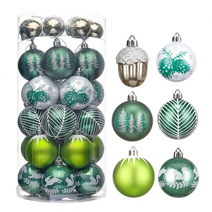 EAGLEGIFTS Ornements de Noël en argent vert frais peints à la main au design original de noisette, décorations de Noël - Product Image 1