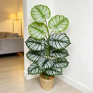 Nouvelle Collection : Ornements <span class=keywords><strong>D</strong></span>écoratifs Artisanaux en Plastique, Répliques Réalistes au Toucher, 15 Variétés <span class=keywords><strong>d</strong></span>'Alocasia Macrorrhiza pour l'Intérieur - Product Image 1