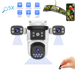 Ba ống kính wifi an ninh 6MP IP Camera màu tầm nhìn ban đêm ai tự động theo dõ<span class=keywords><strong>i</strong></span> Bullet PT Dome liên kết IP camera-mua - Product Image 1