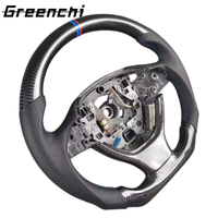 Volant sport à fond plat amélioré en fibre de carbone sans airbag pour BMW Série 5 Série 7 F10 F18 F15 F20 F F30 F32