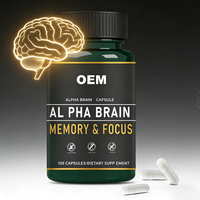 Capsules Alpha Brain en marque privée, complément alimentaire nootropique, soutient la fonction cognitive, la mémoire, la concentration, OEM ODM
