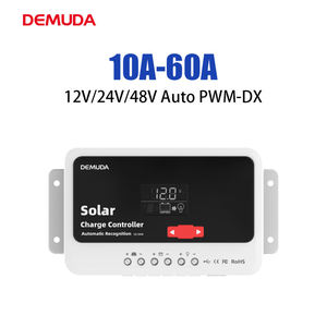 Contrôleur de charge solaire PWM 10A 20A 30A 40A 50A 60A avec écran LCD, régulateur de batterie USB double 12V 24V 48V pour système solaire hors réseau - Product Image 1