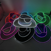 Nuovo Cappello Luminoso LED Wireless in Denim Arcobaleno con Effetto Laser e Funzioni di Cambio Colore per Adulti