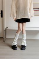 Jambières tricotées larges et tendance pour femme, style ample et tombant avec bord retroussé, longues, pour tenues Y2K, JK, streetwear et quotidiennes