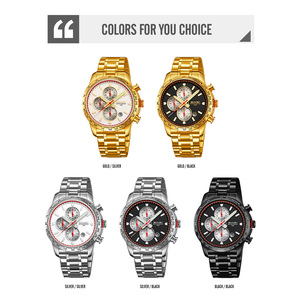 Men's round chronograph <b>watch</b> Luxury stainless steel wristwatch 30M waterproof quartz <b>watch</b> - Product Image 3