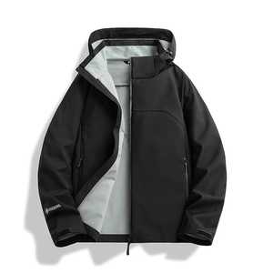 Veste coupe-vent unisexe à capuche amovible avec doublure intérieure, vêtements de travail d'hiver pour l'extérieur - Product Image 4