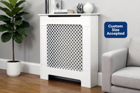 Meuble de radiateur et cache-radiateur en MDF blanc peint au design moderne |   Meubles de salon de petite taille, qualité supérieure, best-seller au Royaume-Uni, MOQ 20