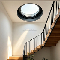 Fenêtre de toit motorisée verticale ronde pour villa, avec pare-soleil intégré, moustiquaire, drainage étanche, pour sous-sol