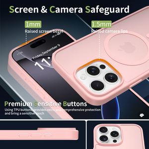 เคสกันกระแทก iPhone 16 Pro Max สีชมพู <span class=keywords><strong>2</strong></span> in 1 TPU+<span class=keywords><strong>PC</strong></span> สำหรับรุ่นต่างๆ ป้องกันการลื่น ฝาหลัง 15 Coque - Product Image 4