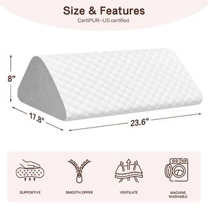 Almohada Triangular <span class=keywords><strong>de</strong></span> Espuma para Piernas y Rodillas, Cojín Triangular Personalizado para Elevación <span class=keywords><strong>de</strong></span> Pies, Rodillas y Piernas, Almohada Ortopédica para Dormir, Cuña para <span class=keywords><strong>la</strong></span> Espalda y <span class=keywords><strong>la</strong></span> <span class=keywords><strong>Cama</strong></span> - Product Image 3