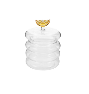 En gros Personnalisé 3D <span class=keywords><strong>Orange</strong></span> En Forme De Bulle De Verre Bocal De Stockage D'épices Boîte De Nourriture avec Couvercle - Product Image 1