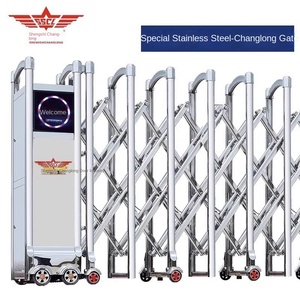 Aluminum Alloy Electric Retractable Gate Factory Stock Thickened Trackless Retractable Gate Automatic <b>Wind</b>-Resistant Durable - Product Image 6