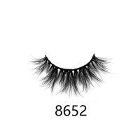 Cils en vison sibérien véritable faits à la main de 20 mm, extra longs, effet ailé, 100 % naturels, avec étui de rangement, pour usage quotidien