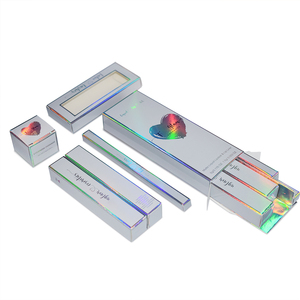 사용자 정의 로고 풀 컬러 립스틱 종이 상자 반짝이 홀로그램 밤 튜브 키트 화장품 립글로스 상자 포장