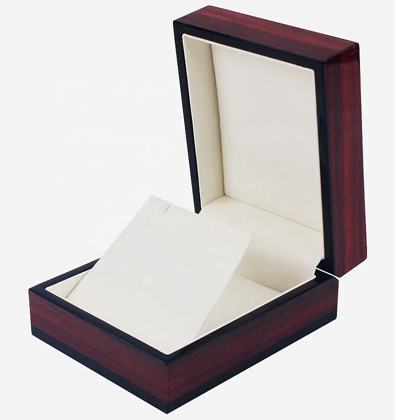 Conjunto de joyería de fábrica, caja de pendiente con colgante de anillo de madera, logotipo de impresión, venta al por mayor