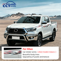 Autocollants personnalisés pour carrosserie de voiture Toyota Hilux 2016-2020, bande de couleur, accessoires décoratifs pour voiture