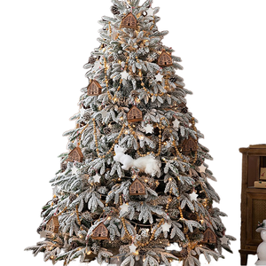Hồng Kông Heng Chất Lượng Cao LED Trắng Ấm Thân Thiện Với Môi Nhân Tạo Đổ Xô Vân Sam Cây Giáng Sinh 1.5M-2.1M 100 Đèn LED Bông Tuyết - Product Image 1
