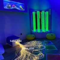 Interaktives sensorisches Licht Farbwechsel nde Glasfaser-Beleuchtungs sätze Spielzeug mit gepolstertem Sitz für Autismus Behinderte ältere Kinder