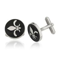 Claviers noirs et blancs de piano avec logo personnalisé de fournisseur personnalisé Boutons de manchette en métal Boutons de manchette de chemise de costume pour hommes