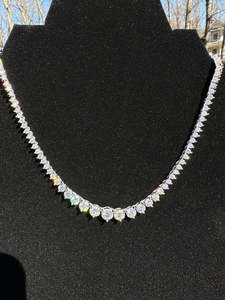 New OEM ODM <b>Tennis</b> <b>Chain</b> Necklace Unisex Trendy Wedding Gift Jewelry Wholesale Luxurious Hip Hop Style 17.9-23.9 CT Bezel Set - Product Image 6