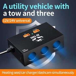Chargeur de voiture à charge rapide, adaptateur allume-cigare, câble de charge 3-en-1 pour camion, USB haute puissance 360W - Product Image 3