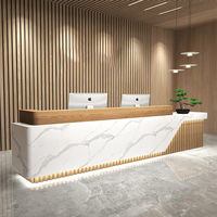 Comptoirs d'accueil en bois simples et modernes personnalisables pour bureau, entreprise, comptoir de table de bar, salons de beauté, caisse scolaire