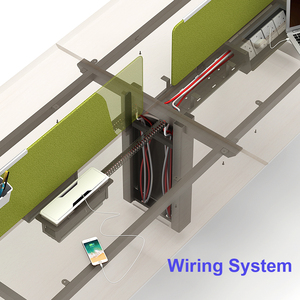 Professional Wooden Convertible Extendable 4-Person Modern Office Workstation Desk with Panel <strong>Top</strong> - Product Image 4