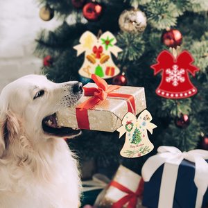Nuevo artículo de comercio electrónico transfronterizo: 10 piezas de adornos navideños de madera/elementos decorativos, colgadores de madera en blanco para pintar DIY. - Product Image 4