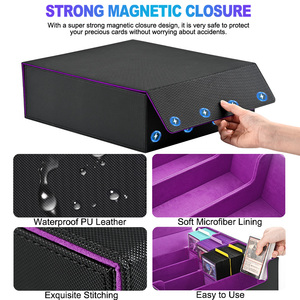 Boîte de rangement pour cartes de jeu de société JUZI 2400+ portable et personnalisée, grande capacité, pour cartes de collection Yugioh, Pokemoned, MTG, TCG, avec couvercle amovible - Product Image 5