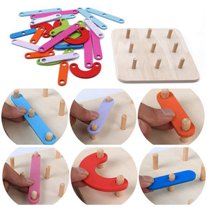 2023 Popular Geometric Column Set Digital Number <strong>Alphabet</strong> <strong>Letter</strong> Chinese Shape <strong>Animal</strong> Wooden Puzzle Game Educational Toys Kids - Product Image 5