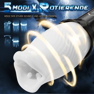 USB-перезаряжаемый автоматический вращающийся вибрирующий мастурбатор для мужчин с глубоким проникновением, прозрачная вращающаяся чашка-мастурбатор, секс-игрушка для мужчин, цвет розовый - Product Image 5