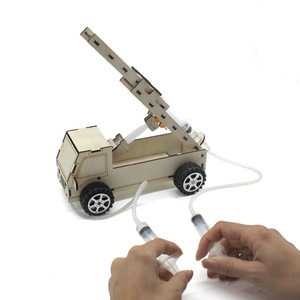 Hydraulic Ladder Truck Wood <b>Model</b> <b>Kit</b> STEM Educational Toy For Kids Age 7-9 Manual Assembly Science Engineering Project - Product Image 4