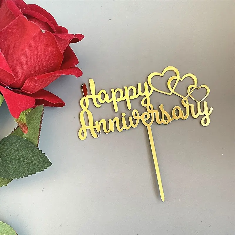 Happy Anniversary cake topper acrylic cake topper for anniversary party decoration