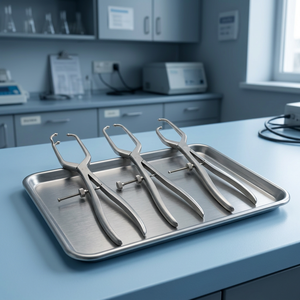 Pinzas de reducción ortopédicas Ametrine Surgical AS-786 de punta, con 3 bolas y posiciones de mandíbula alta/baja, instrumento dental manual plateado - Product Image 2