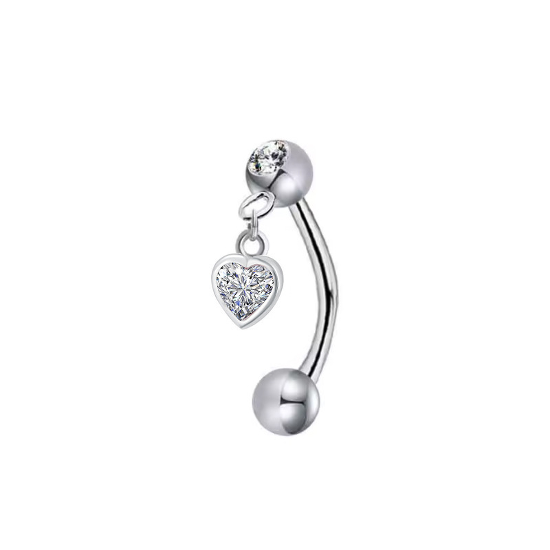 argent Un coeur en zircon
