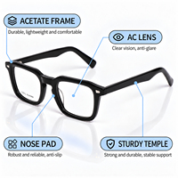 Lunettes de vue classiques carrées en acétate Lmamba QM33318, montures personnalisables avec logo