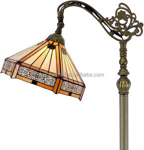 16-Inch European Glass Tiffany LED Floor Lamp for Dining Room Bedroom Children's Room E27 Bulb Energy-Saving <b>Light</b> - Product Image 5