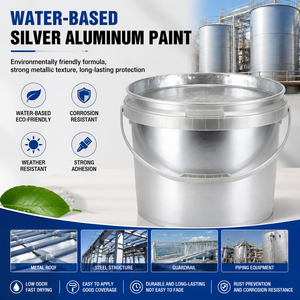 Pintura de Aluminio Plateada a Base de Agua BANG KE WEI, Resistente a la Corrosión, Resistente a la Intemperie, Revestimiento Metálico de Alto Brillo, 18 KG - Product Image 1