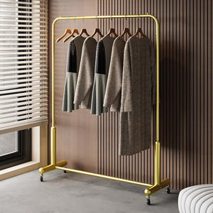 Porte-manteau de luxe léger à roues sur pied pour vêtements pour femmes <span class=keywords><strong>armoire</strong></span> d'affichage pour salon Internet célébrité préférée - Product Image 4