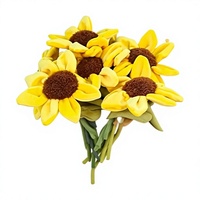 Nouveau Bouquet Floral Réaliste en Fibre de Polyester, Roses et Marguerites en Peluche, Fleurs Conservées Longue Durée, Décoration de Chambre, Cadeau pour Filles