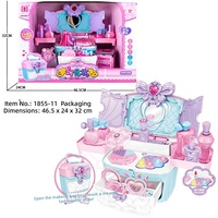 Ensemble de beauté Mxl Fashion Girl pour enfants, jeu de maquillage, table de maquillage, valise cosmétique en plastique pour filles