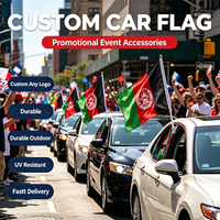 Drapeau de voiture personnalisé double face en polyester épaissi 30x45cm, écologique, durable, réutilisable, couleur personnalisée pour les sponsorships d'événements