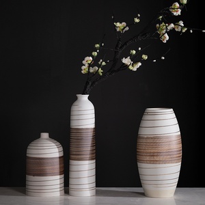 Vase en céramique de style chinois moderne Jingdezhen pour <span class=keywords><strong>la</strong></span> maison et l'hôtel, arrangements floraux, décorations de fleurs séchées, vintage, nostalgique, rustique - Product Image 2