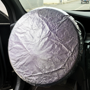 Venta al por mayor Anti-escaldado Parasol Aislamiento térmico Película de aluminio Cubierta del <span class=keywords><strong>volante</strong></span> del coche Cubierta antipolvo Fibra de cuero Interior - Product Image 3