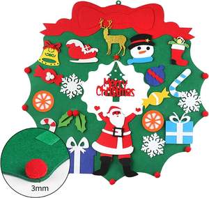 <span class=keywords><strong>Kit</strong></span> <span class=keywords><strong>de</strong></span> guirlande <span class=keywords><strong>de</strong></span> Noël à faire soi-même, 20 pièces, avec ornements, décorations artisanales, cadeau pour garçons et filles, feutre <span class=keywords><strong>de</strong></span> 3MM, 60cm - Product Image 3