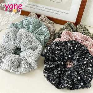 Scrunchie Korea Berpayet, Ikat Rambut Berongga, Kepang Vintage Ukuran Besar, Tali Rambut untuk Kuncir Kuda - Product Image 4
