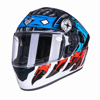 Casque de moto intégral en ABS VF202 avec visière solaire interne, poches pour haut-parleurs intégrées, homologué DOT, casque de route imperméable
