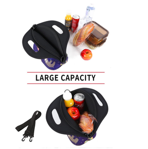 Sac à déjeuner personnalisable en sublimation pour l'école, le bureau, les pique-niques, les voyages, avec bandoulière réglable, isolé et portable - Product Image 3